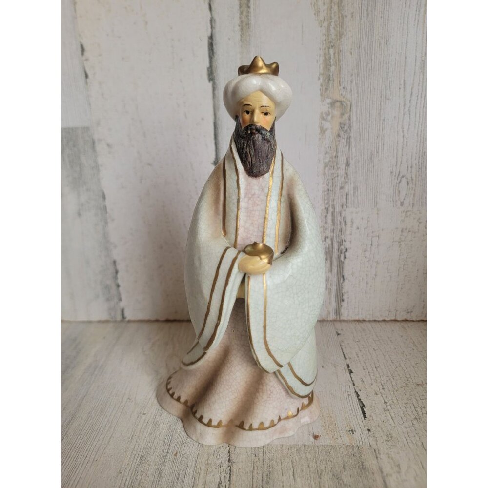 Vintage 3 king gift rustic ceramic‎ figure xmas religious
